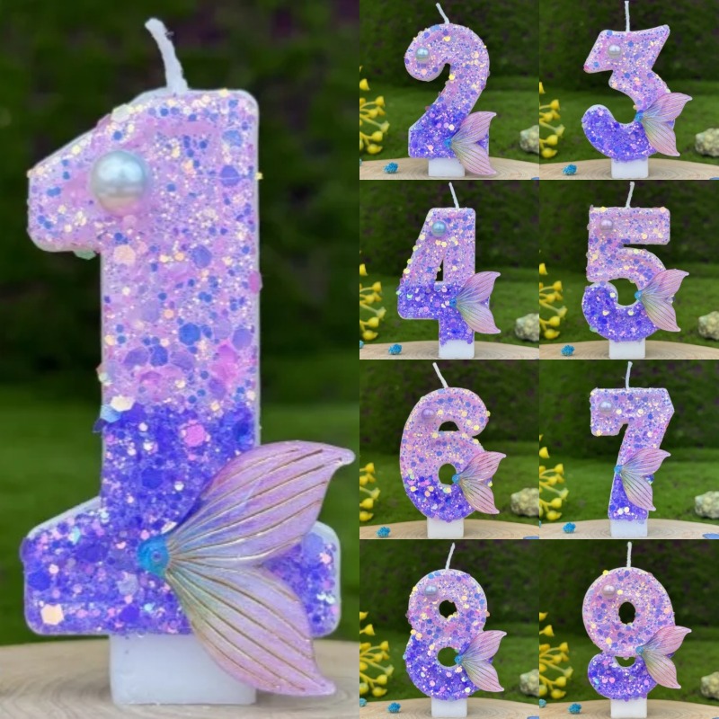 Candle Making Things - Glitter Purple Gradient Mermaid Tail Number