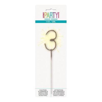 Candle Making Things - Number 3 Sparkler Flame Candle by