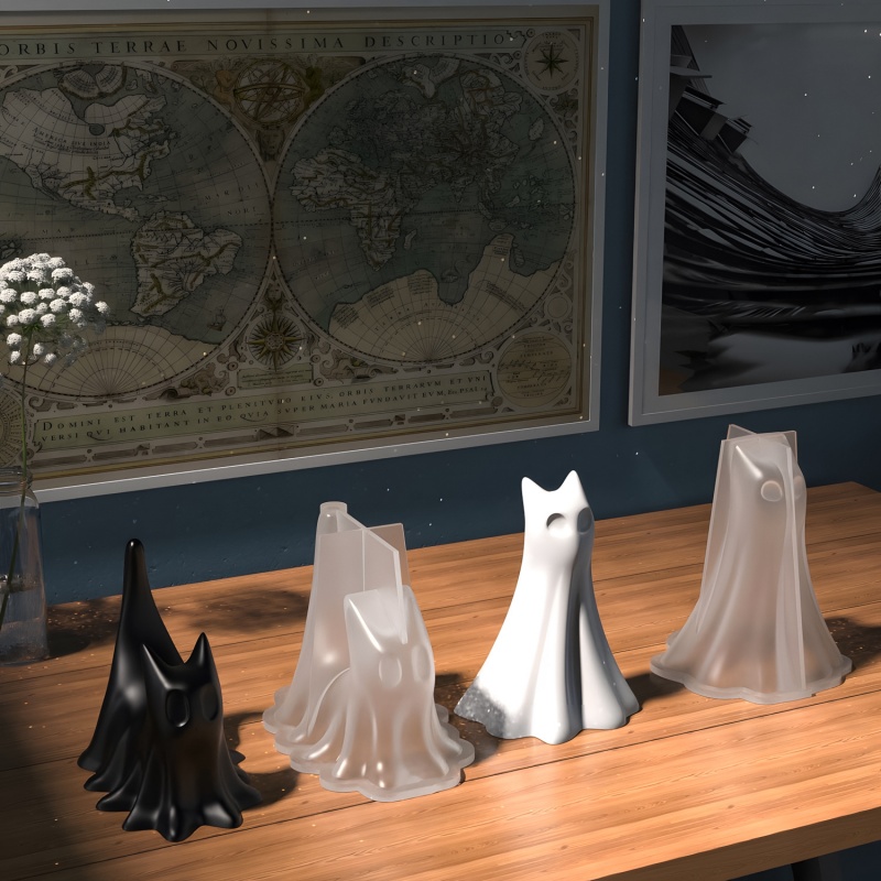 Ghost Cat Halloween Desktop Or - Candle Making Things review and price