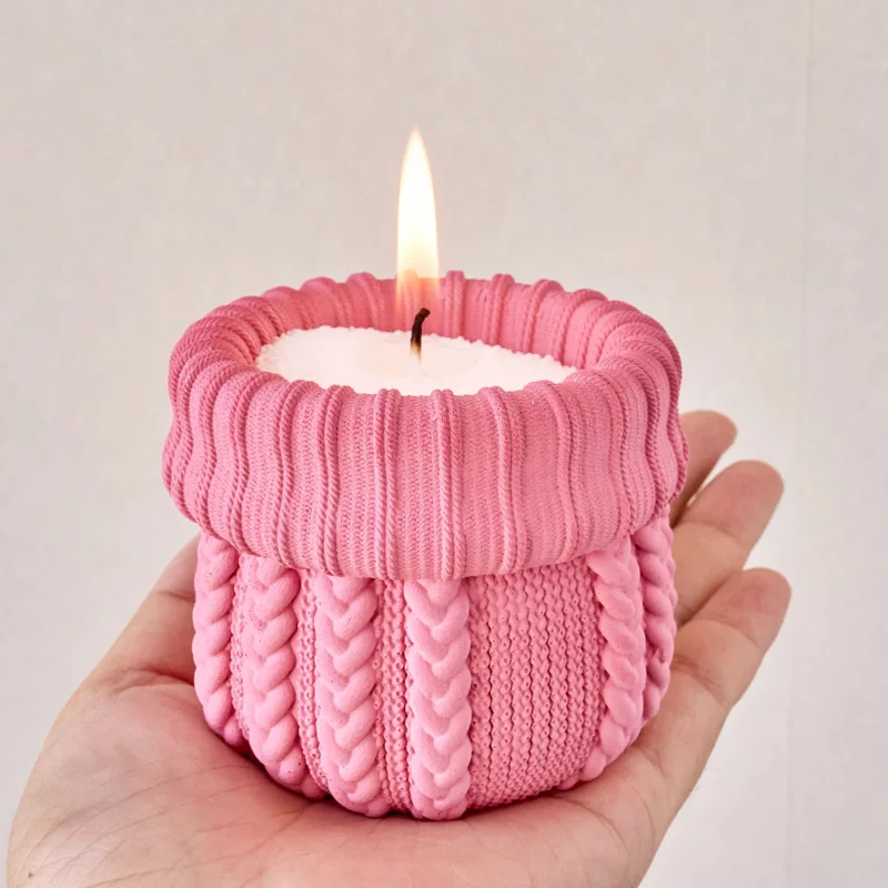 Knitted Yarn Candle Jar Silico - Candle Making Yarn review and price