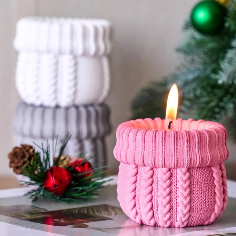 Knitted Yarn Candle Jar Silico - Candle Making Yarn review and price