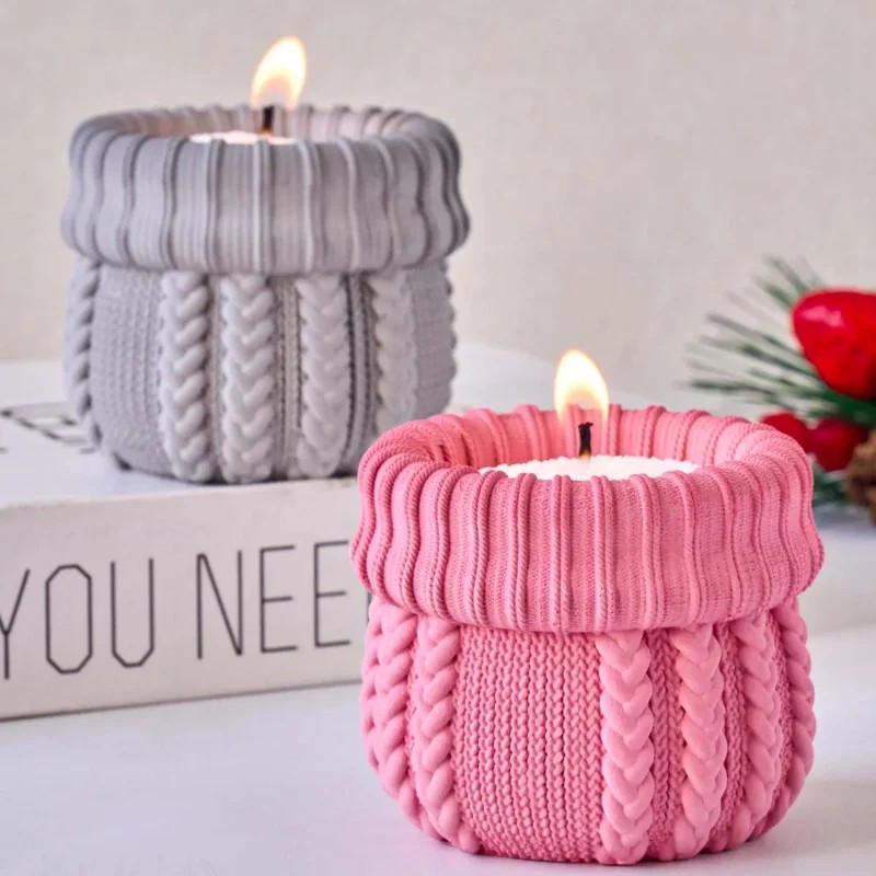 Knitted Yarn Candle Jar Silico - Candle Making Yarn review and price