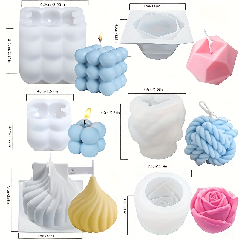 6pcs silicone candle mold set  - Candle Making Yarn review and price
